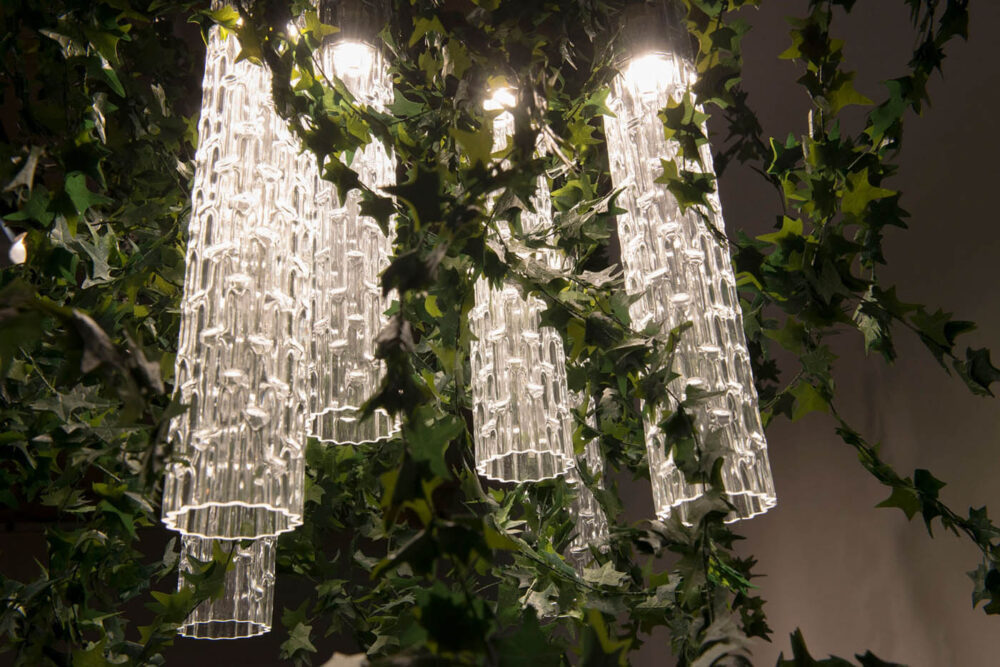luxury modern chandelier with faux flowers